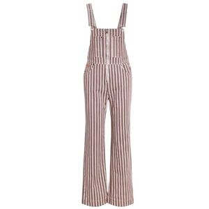 AlexaChung Arodene Red White Stripe Dungarees Denim Overalls NWT US 6